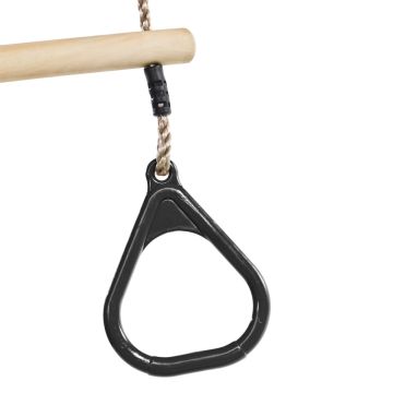 Houten Ringtrapeze met Kunststof Ringen zwart