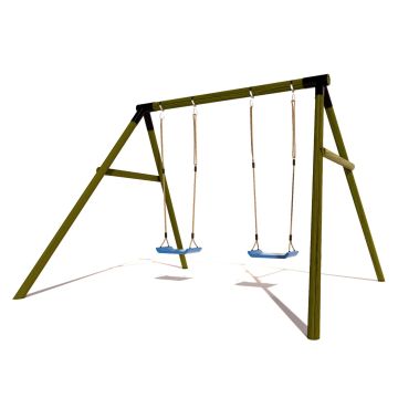 Houten Schommel BK Black Rondhout Dubbel