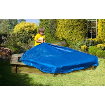 Zandbak Afdekhoes blauw zeshoekig 230 cm