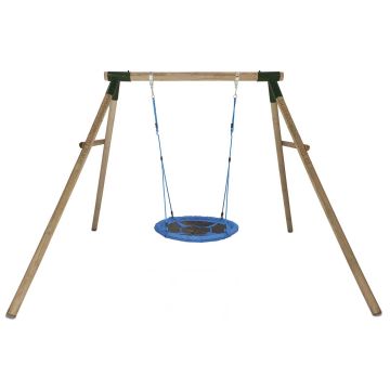 Nestschommel Rondhout Zwart/Blauw