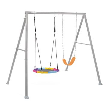 Stalen schommel dubbel intex Grijs