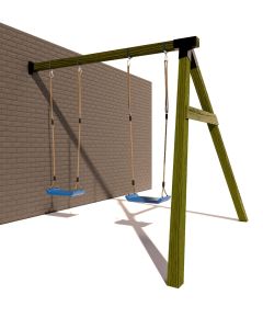 Houten aanbouwschommel vierkant BK zwart