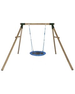 Nestschommel Rondhout Zwart/Blauw