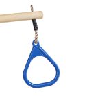 Houten Ringtrapeze met Kunststof Ringen Blauw