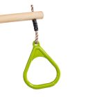 Houten Ringtrapeze met Kunststof Ringen Limoen Groen