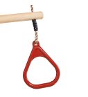 Houten Ringtrapeze met Kunststof Ringen Rood