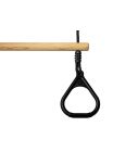 Houten Ringtrapeze met Kunststof Ringen zwart - BR touw zwart detail foto