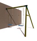 Houten aanbouwschommel Rond BK dubbel rond