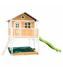 Houten Speelhuis AXI Marc-Bruin Wit-Limoen groen Hoofdfoto