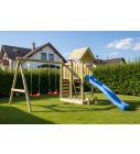 Houten Speeltoestel Lunoo Play+ met schommels en glijbaan