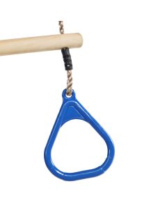 Houten Ringtrapeze met Kunststof Ringen Blauw