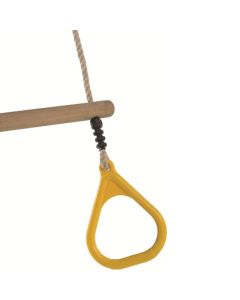 Houten Ringtrapeze met Kunststof Ringen Geel