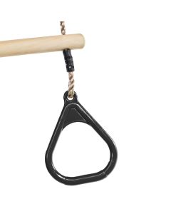 Houten Ringtrapeze met Kunststof Ringen zwart