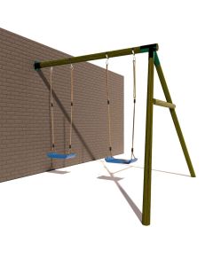 Houten aanbouwschommel Rond BK dubbel rond
