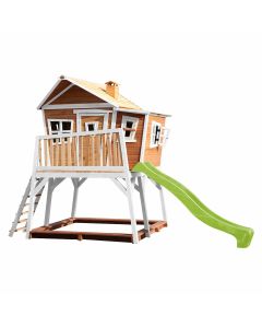Houten Speelhuis AXI Max-BruinWit-Limoen groen Hoofdfoto