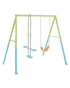 Stalen schommel dubbel intex groen/blauw