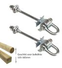 Schommelhaak dwarsdoor M12 (190mm) met gelagerde harpsluiting (2 stuks)