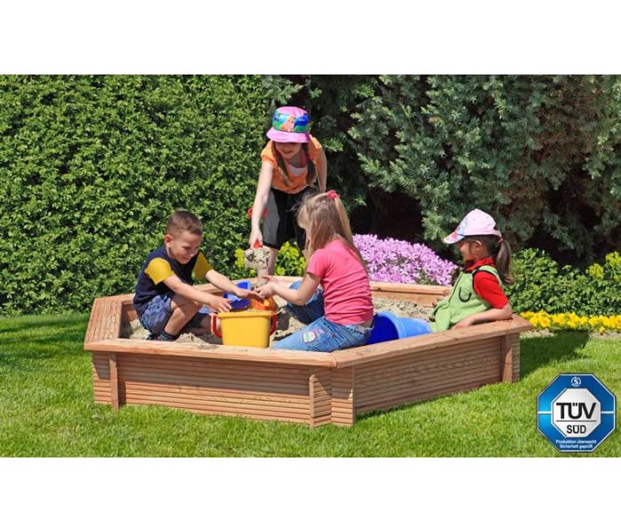 Houten zandbak Zeshoekig 230 cm