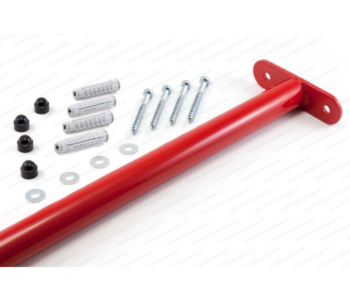 Duikelstang metaal 90 cm rood met bevestigingsmaterialen