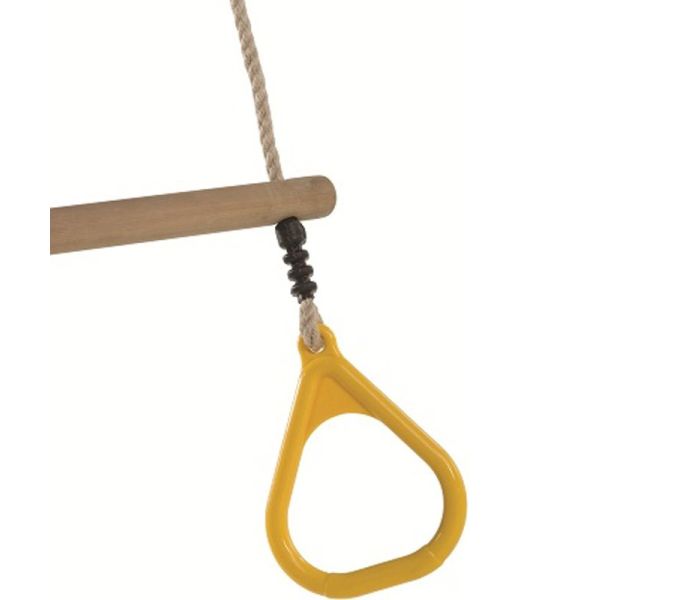 Houten Ringtrapeze met Kunststof Ringen Geel