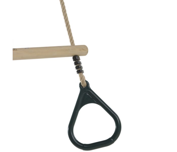 Houten Ringtrapeze met Kunststof Ringen Groen