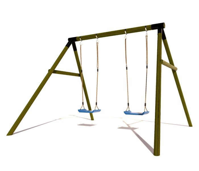 Houten Schommel BK Black Rondhout Dubbel