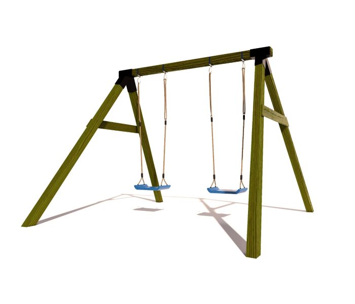 Houten Schommel BK Black Vierkant Hout Dubbel