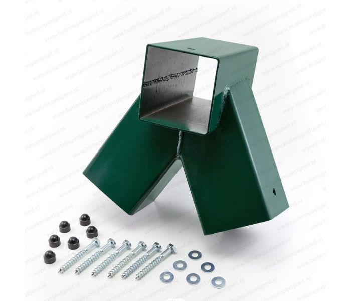 Hoekverbinding Vierkant Schommel schuin 90x90mm groen inclusief bevestigingsmateriaal