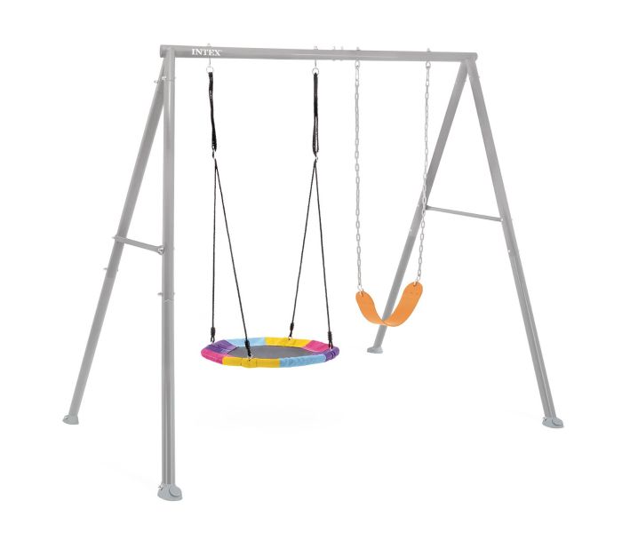 Stalen schommel dubbel intex Grijs